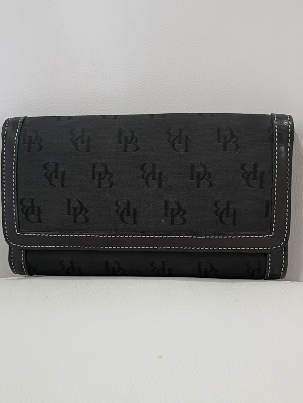 Dooney & Bourke Vintage Black Monogram Continental Wallet Two Piece Set